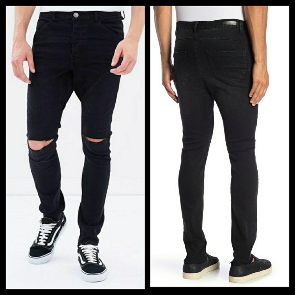 One Teaspoon Mr. Bones Black Punk Skinny Jeans 30